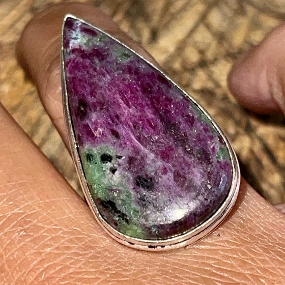 Anyolite Ruby Zoisite Ring Size 9 - Picture 6 of 10